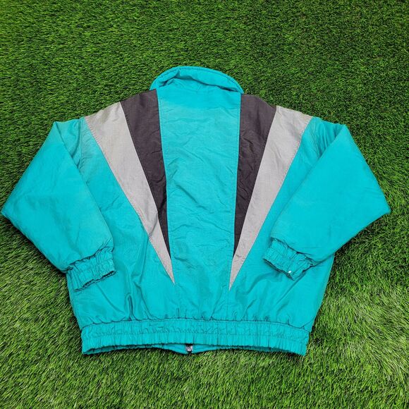Vintage 80s MOD Jacket Womens Large 25x25 Turquoise - Picture 2 of 16